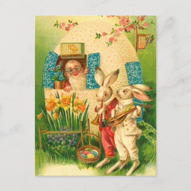 Festiva Postal de conejito de Pascua (Anverso)