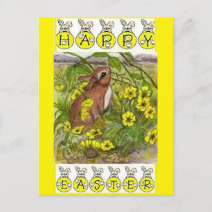 Festiva Postal de conejito de Pascua