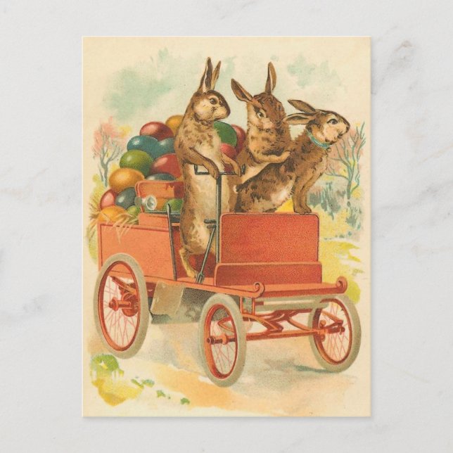 Festiva Postal de conejito de Pascua (Anverso)