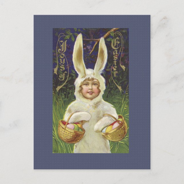 Festiva Postal de conejito de Pascua (Anverso)