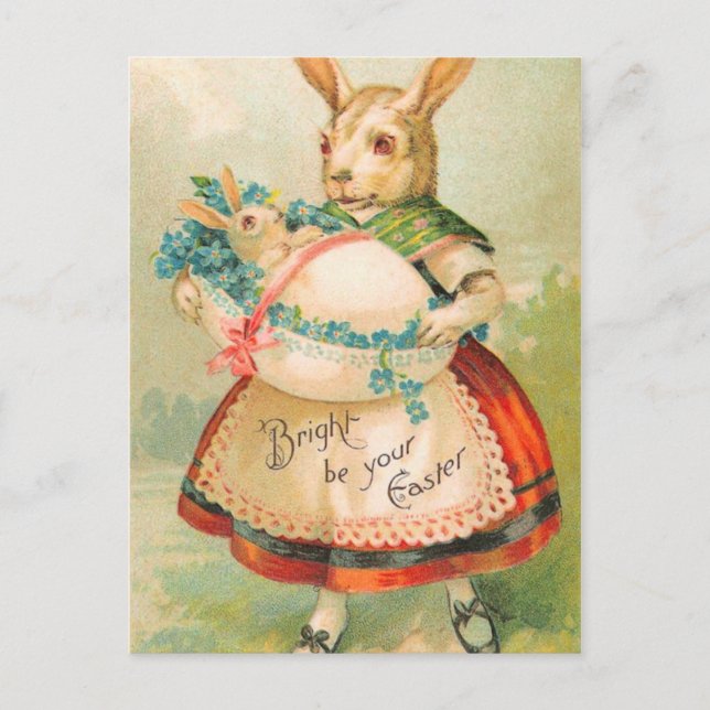 Festiva Postal de conejito de Pascua (Anverso)