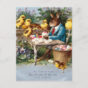 Festiva Postal de conejito de Pascua