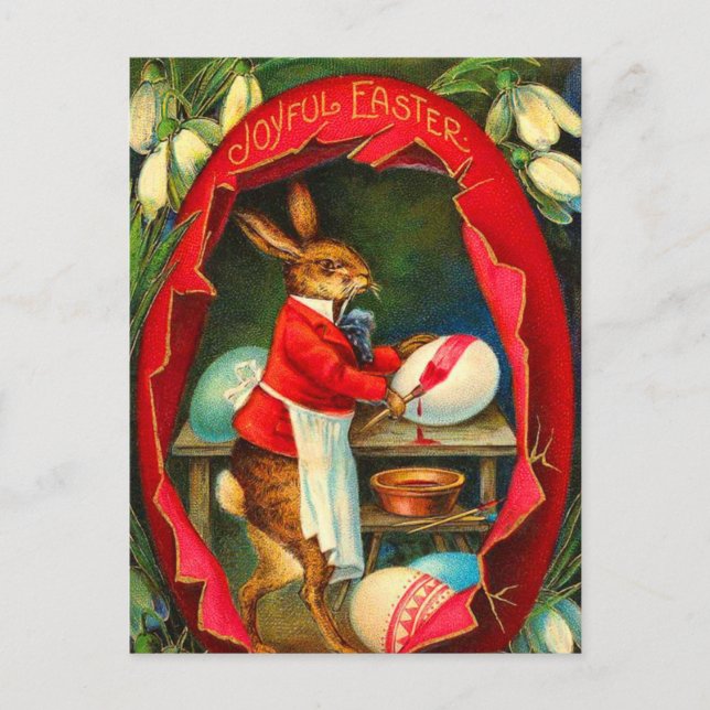 Festiva Postal de conejito de Pascua (Anverso)