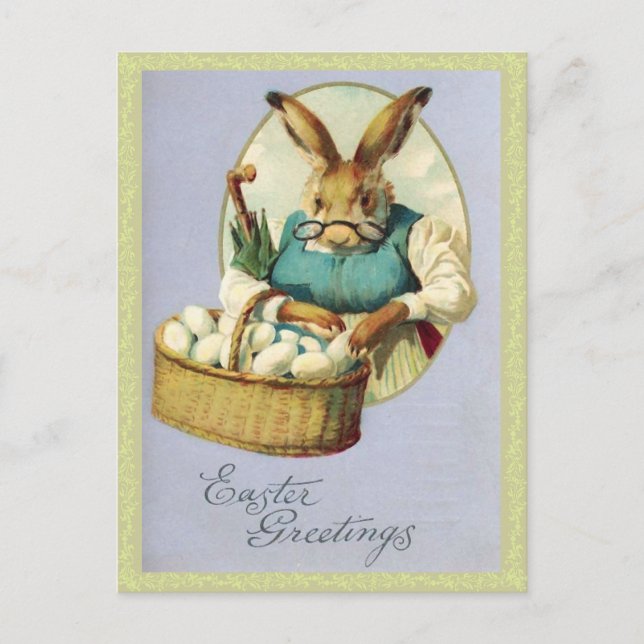 Festiva Postal de conejito de Pascua (Anverso)