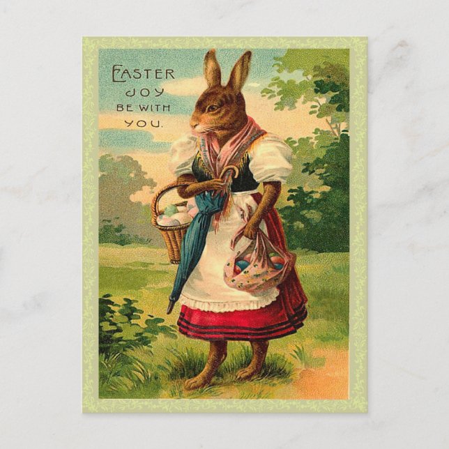 Festiva Postal de conejito de Pascua (Anverso)