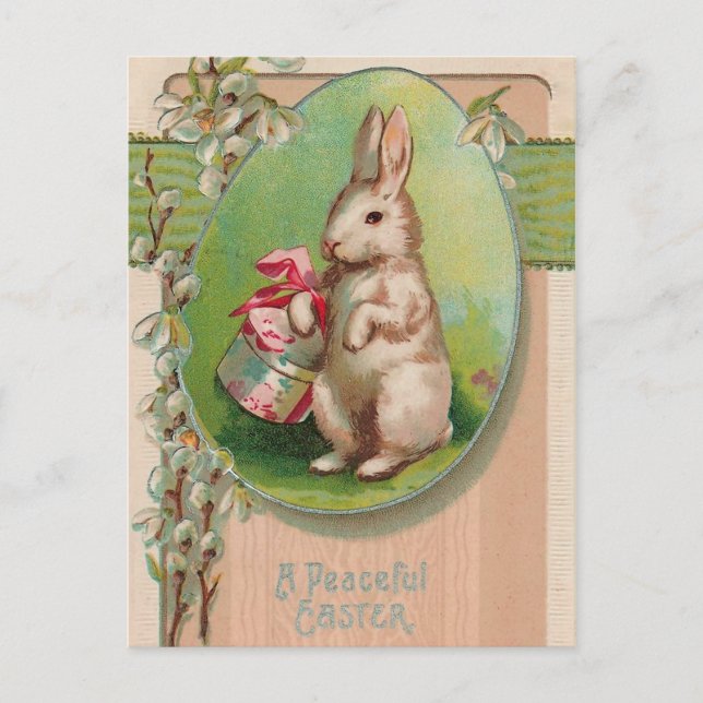 Festiva Postal de conejito de Pascua (Anverso)