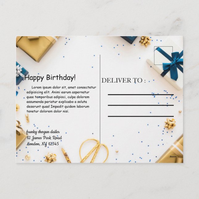 Festiva postal de cumpleaños feliz (Reverso)