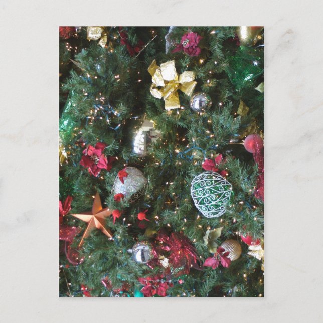 Festiva Postal de decoraciones navideñas (Anverso)