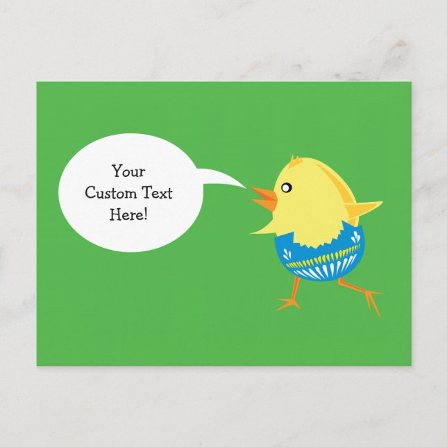 Festiva postal de Easter Chick personalizado (Anverso)