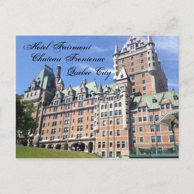 Festiva Postal de Fairmont Chateau Frontenac Quebec (Anverso)