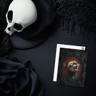 Festiva postal de festividad para gato enmascarado