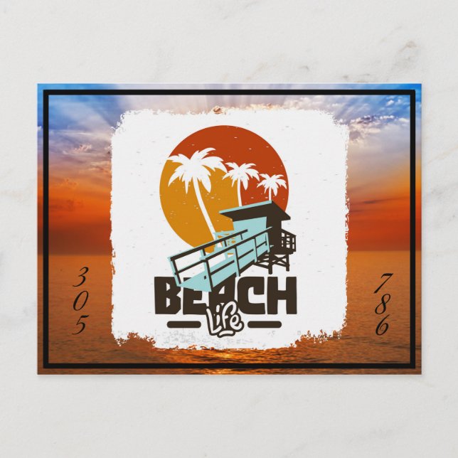 Festiva Postal de Florida Beach Life (Anverso)
