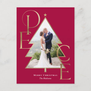 Festiva Postal de fotos de vacaciones modernas de árbol de