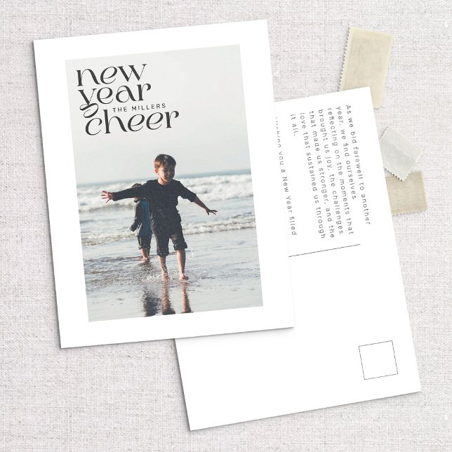 Festiva Postal de fotos del año nuevo con tendencias moder (Subido por el creador)