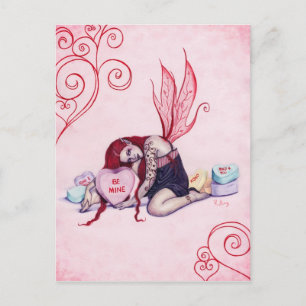 Festiva Postal de hadas El día de San Valentín Candy Heart