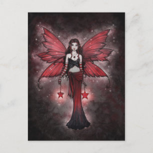 Festiva Postal de hadas para Navidades Crimson Star