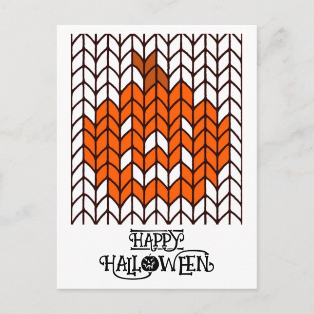 FESTIVA POSTAL DE HALLOWEEN DE PUNTO JACK-O-LANTERN (Anverso)