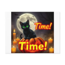 Postal de Halloween para Gato Negro espeluznante
