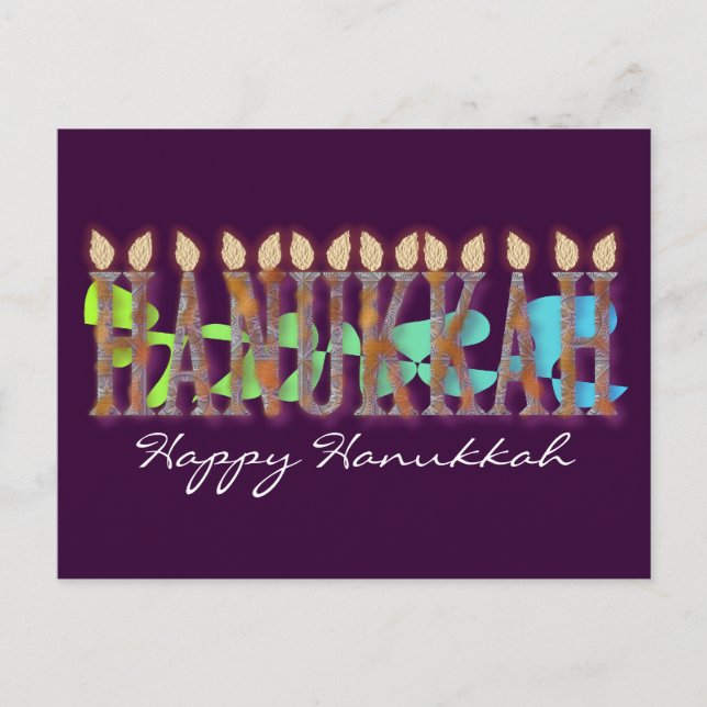 Festiva Postal de Hanukkah: Feliz Hanukkah (Anverso)