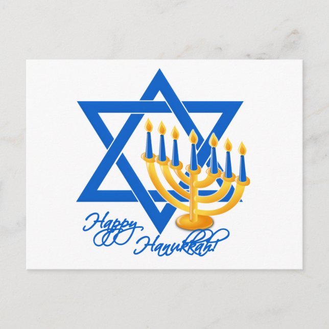 Festiva postal de Hanukkah, personalizar (Anverso)