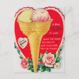 Festiva Postal de helado Retro Vintage Valentine Holiday