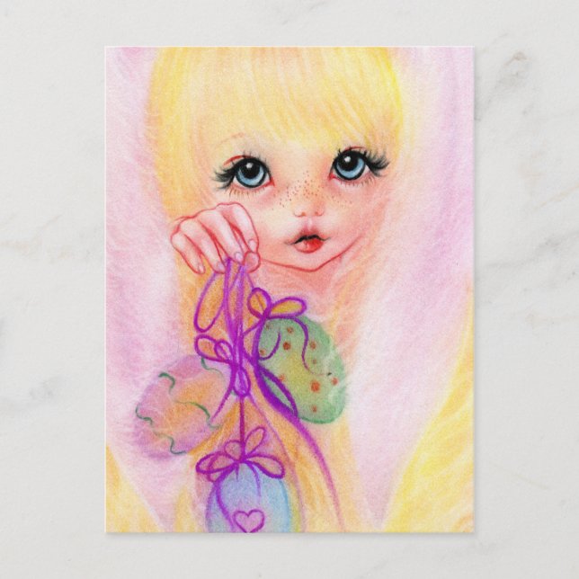 Festiva postal de Hoppy Easter Bunny chica (Anverso)