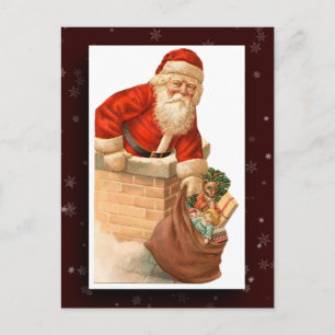 Festiva Postal de imagen de Santa Claus vintage