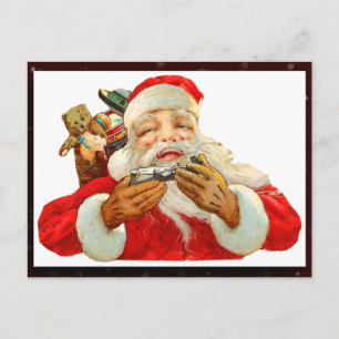 Festiva Postal de imagen de Santa Claus vintage