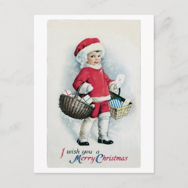 Festiva Postal de imagen navideña vintage (Anverso)
