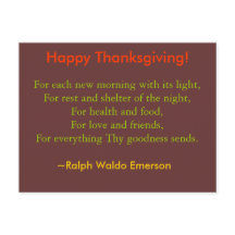 Postal de la acción de gracias