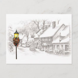 Festiva Postal de la ciudad navideña vintage