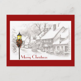 Festiva Postal de la ciudad navideña vintage