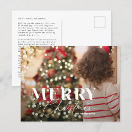 Festiva Postal de la foto de los Navidades del Serif Merry