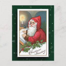 Festiva Postal de la imagen de Papá Noel del vintage