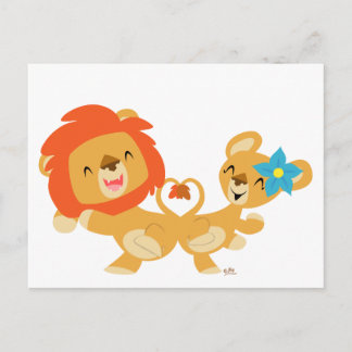 Festiva postal de la pareja de leones de San Valentín bail