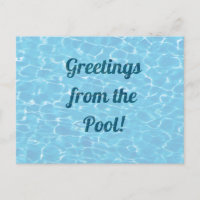 Postal de la Piscina de la Piscina del mensaje del