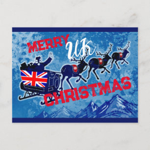 Festiva postal de los Navidades de la bandera británica de