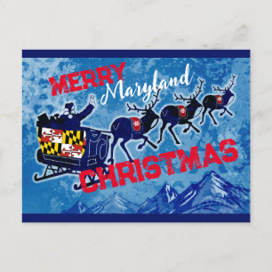 Festiva postal de los Navidades de la bandera de Maryland