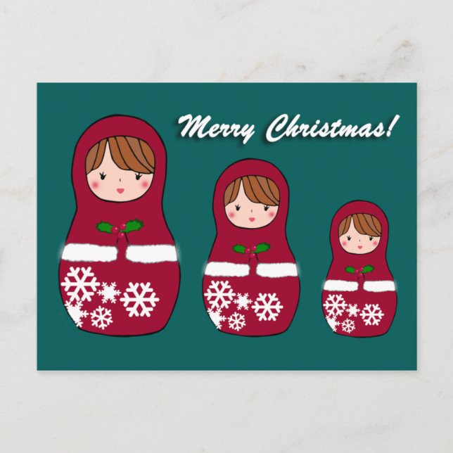 Festiva Postal de los Navidades de Matryoshka (Anverso)