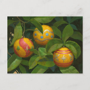 Festiva postal de los Navidades de Ornaments naranjas