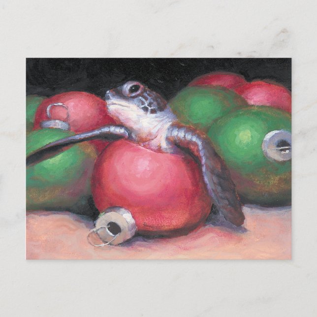 Festiva postal de los Navidades de Sea Turtle Florida (Anverso)