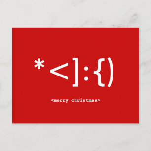 Festiva Postal de los Navidades Geek Santa Emoticon
