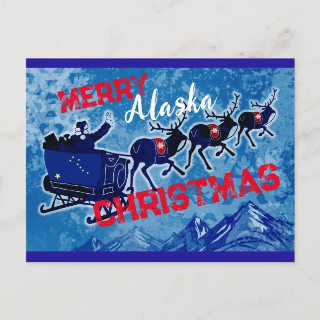 Festiva postal de Merry Alaska (Anverso)