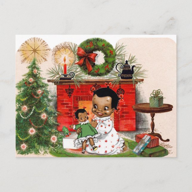Festiva Postal de Navidades afroamericanos (Anverso)