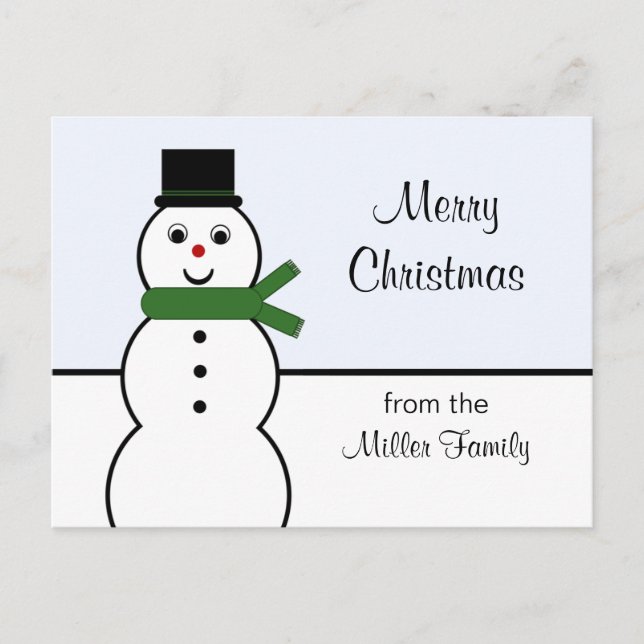 Festiva Postal de Navidades caprichosos de Snowman (Anverso)
