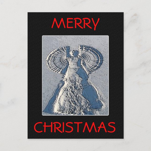 Festiva Postal de Navidades de Angel de Nieve (Anverso)