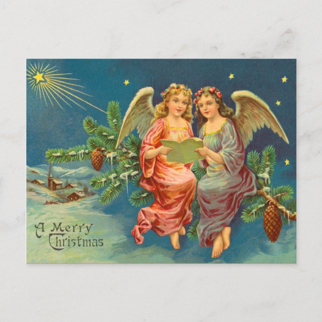 Festiva Postal de Navidades de Ángel de Victoria (Anverso)