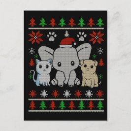 Festiva postal de navidades de animales lindos