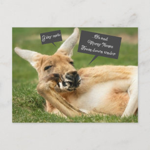Festiva postal de navidades de Australia; canguro
