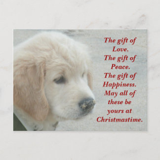 Festiva postal de Navidades de cachorros de perro de Golde